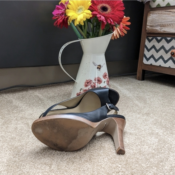 Faith Open Toe Sling Back Shoes, Black, Size 7/7.5 - Picture 5 of 15